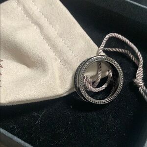 Silver and Black Ring Size 11